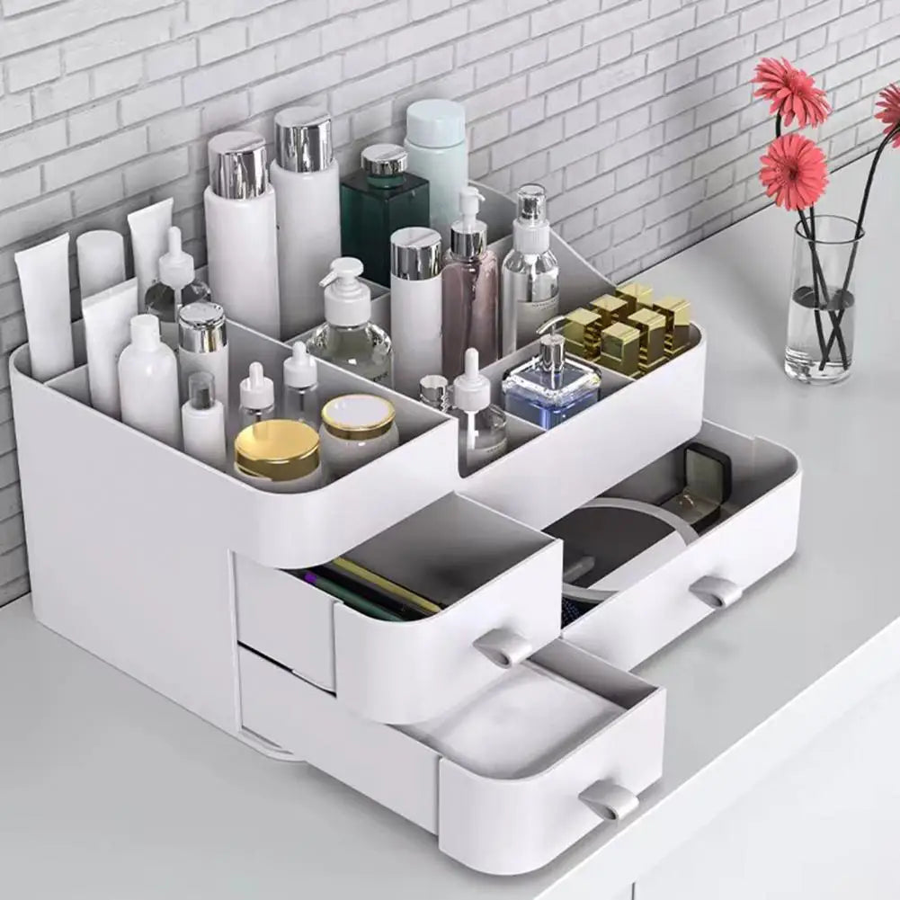 Multi-functional Countertop Storage Box With Drawers Large Capacity Pen Holder And Hair Accessories Desktop Storage Shelf